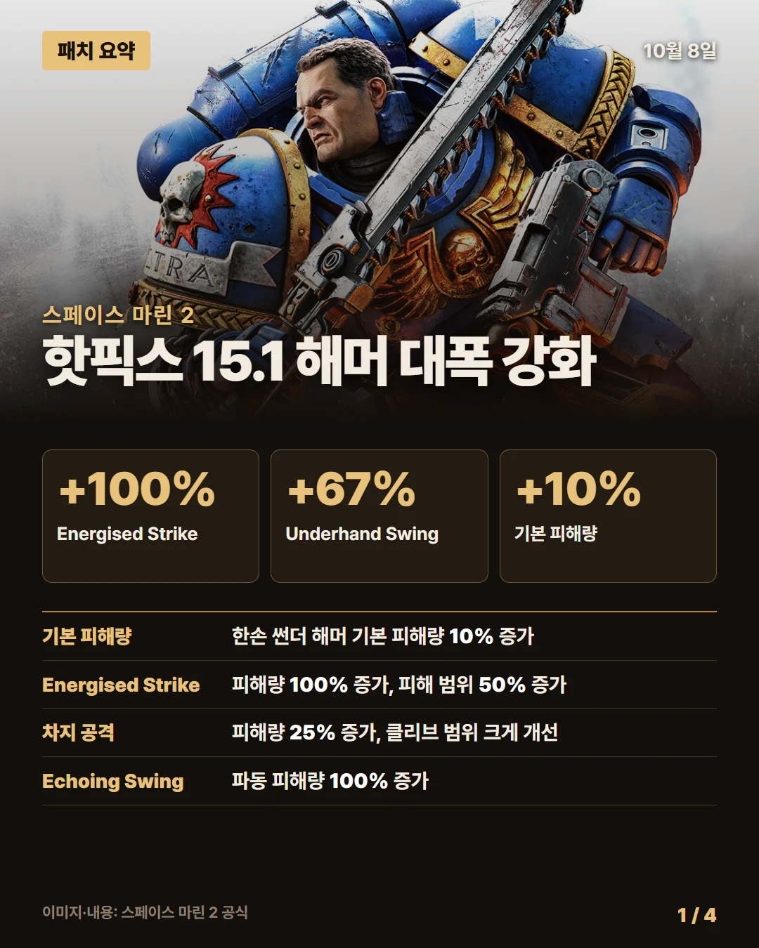 스페이스 마린 2 패치 요약 1/4