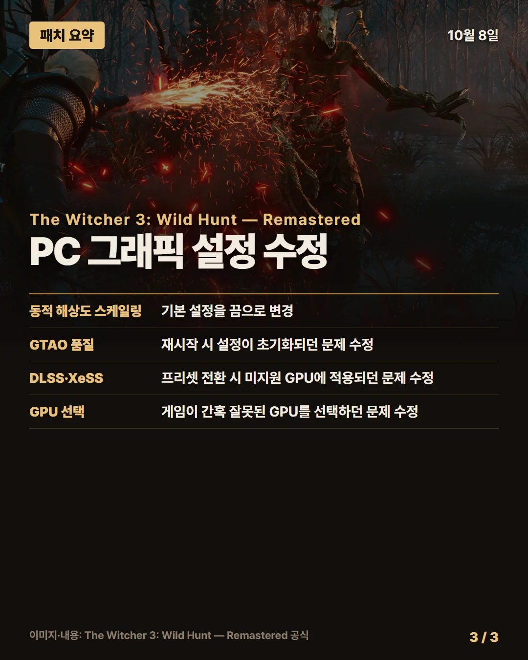 더 위쳐 3: 와일드 헌트 패치 요약 3/3