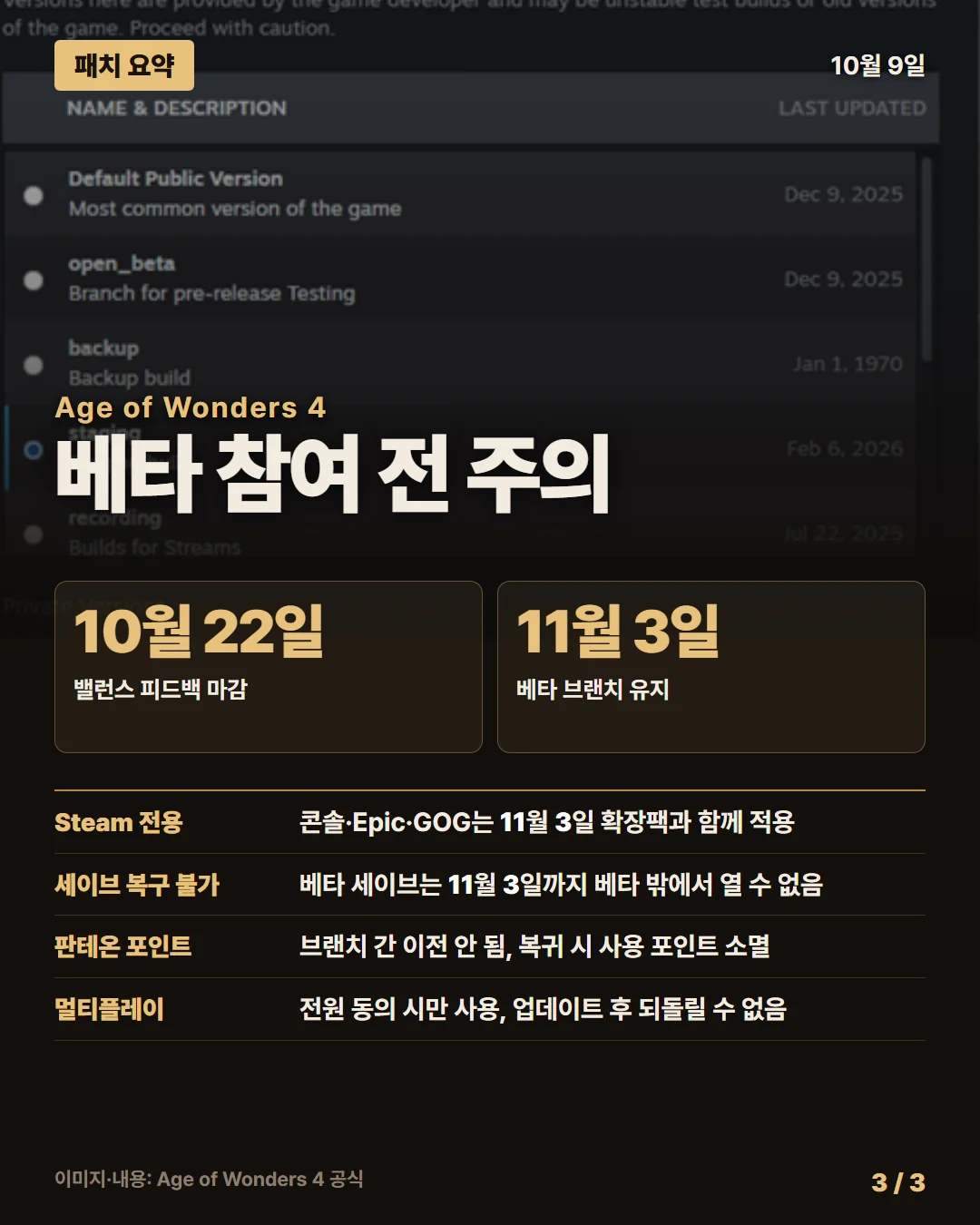 에이지 오브 원더스 4 패치 요약 3/3