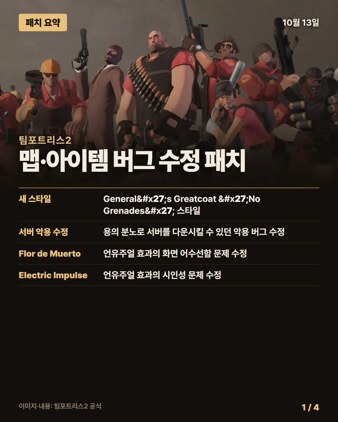 팀포트리스2 패치 요약 1/4