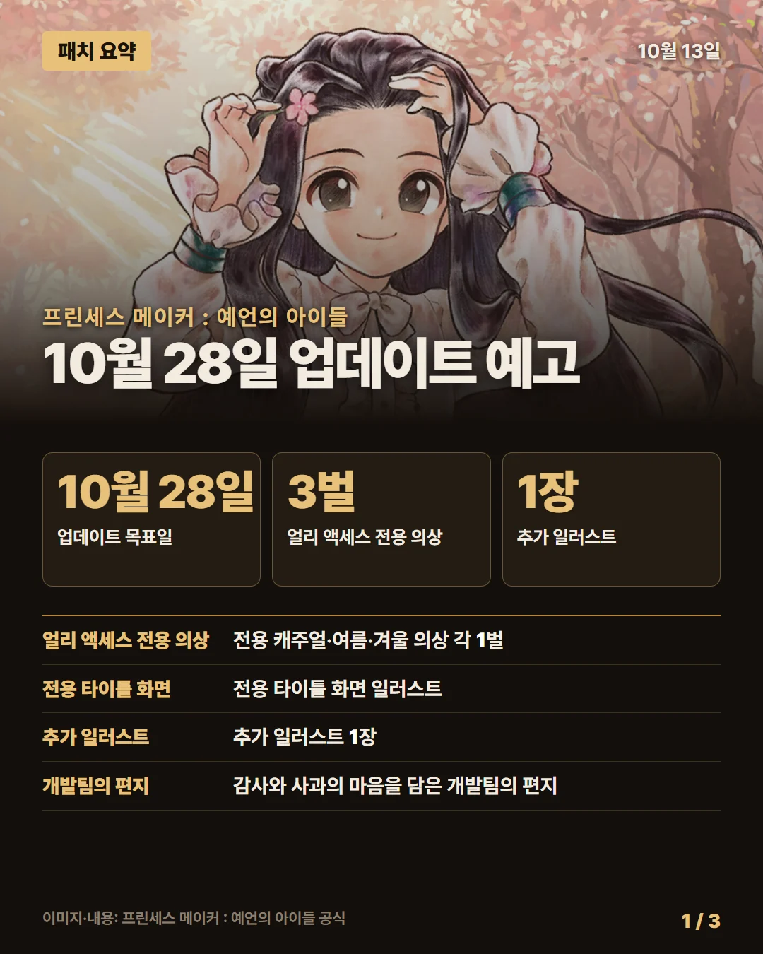프린세스 메이커 : 예언의 아이들 패치 요약 1/3