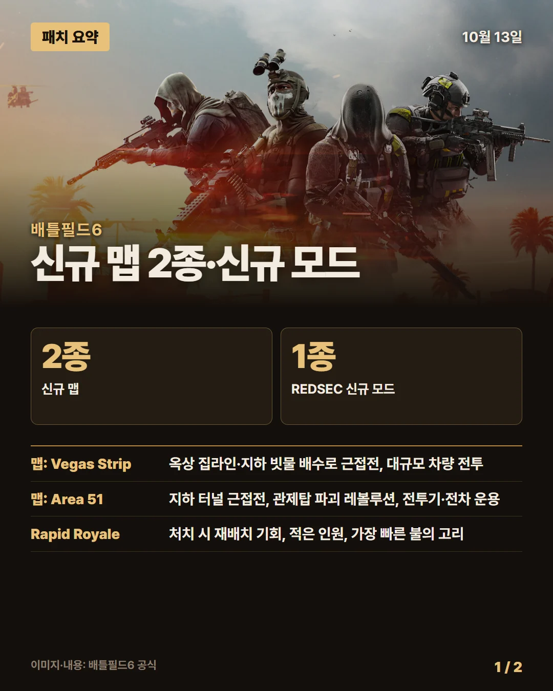 배틀필드6 패치 요약 1/2