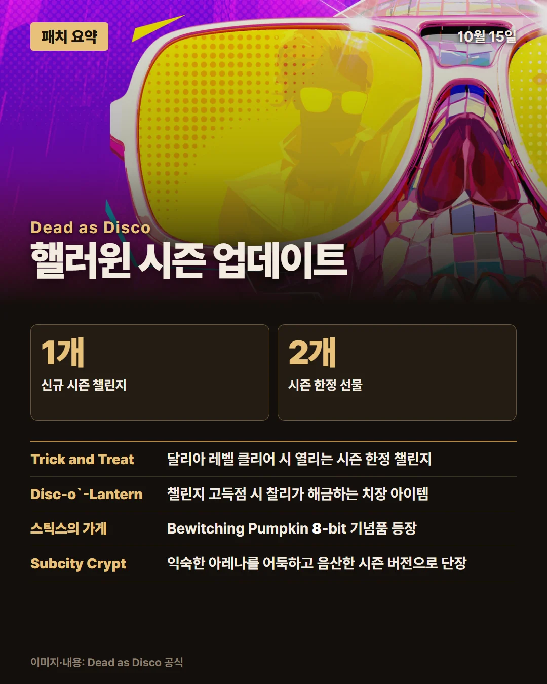 데드 애즈 디스코 패치 요약 1/1