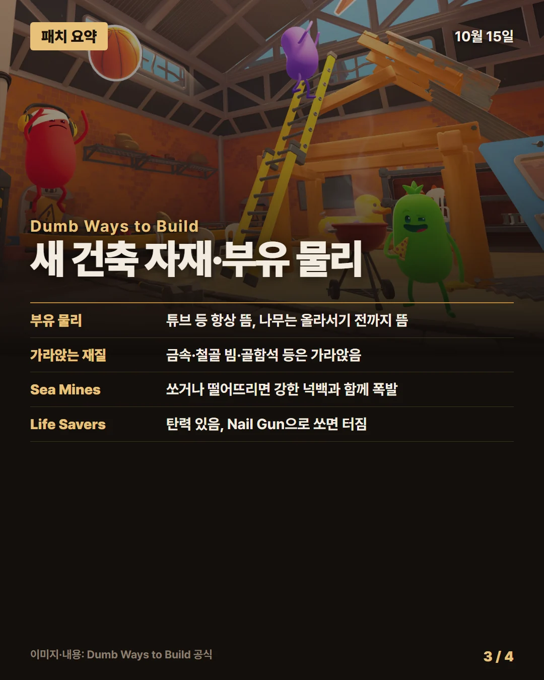 덤 웨이즈 투 빌드 패치 요약 3/4