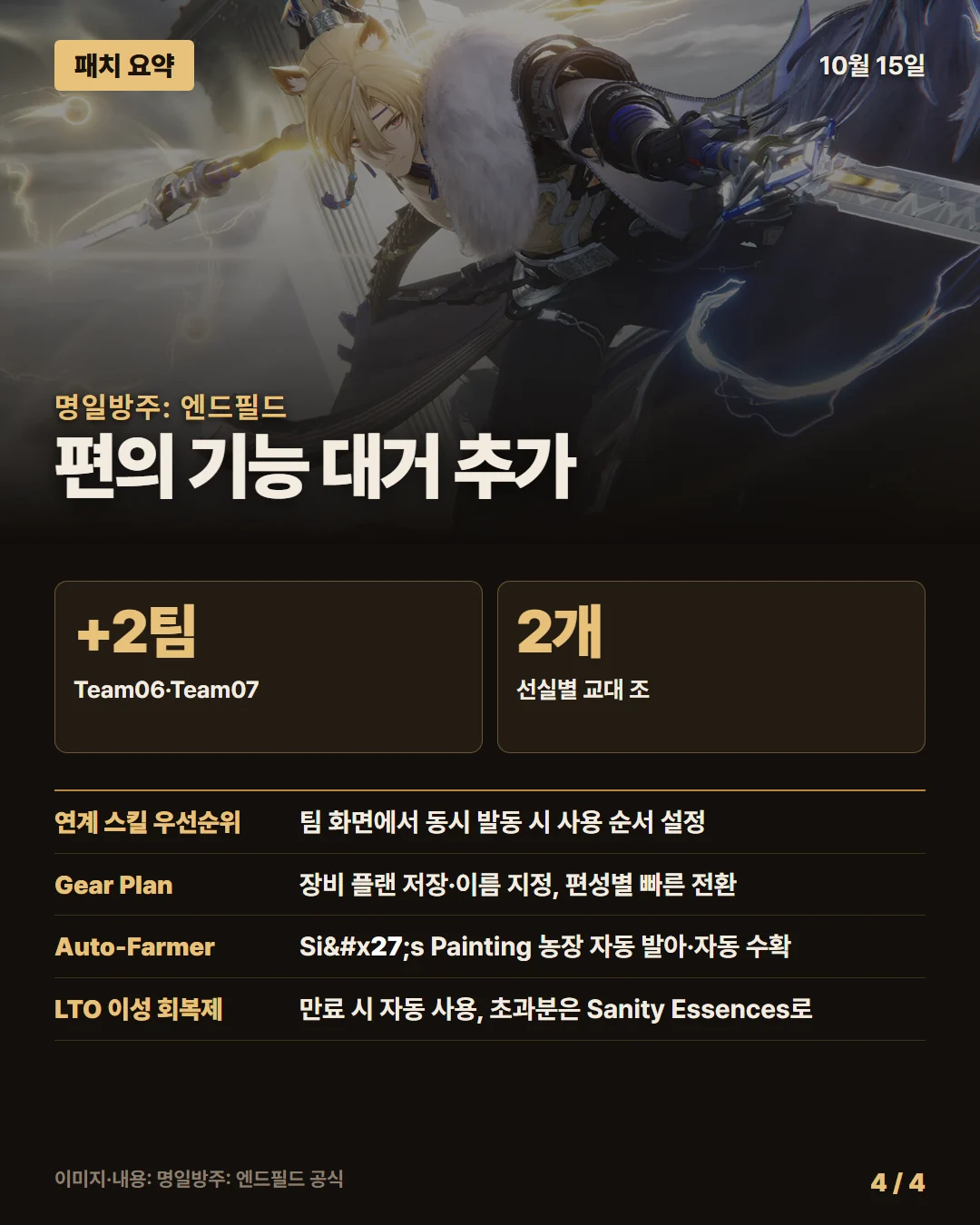 명일방주: 엔드필드 패치 요약 4/4