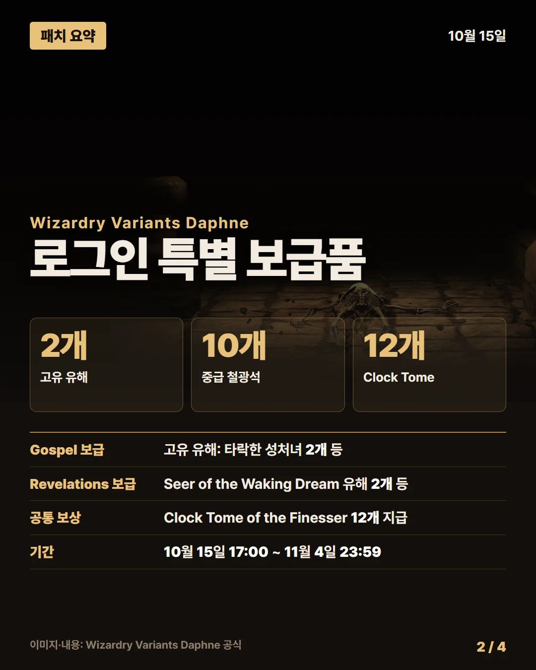 위저드리 베리언츠 다프네 패치 요약 2/4