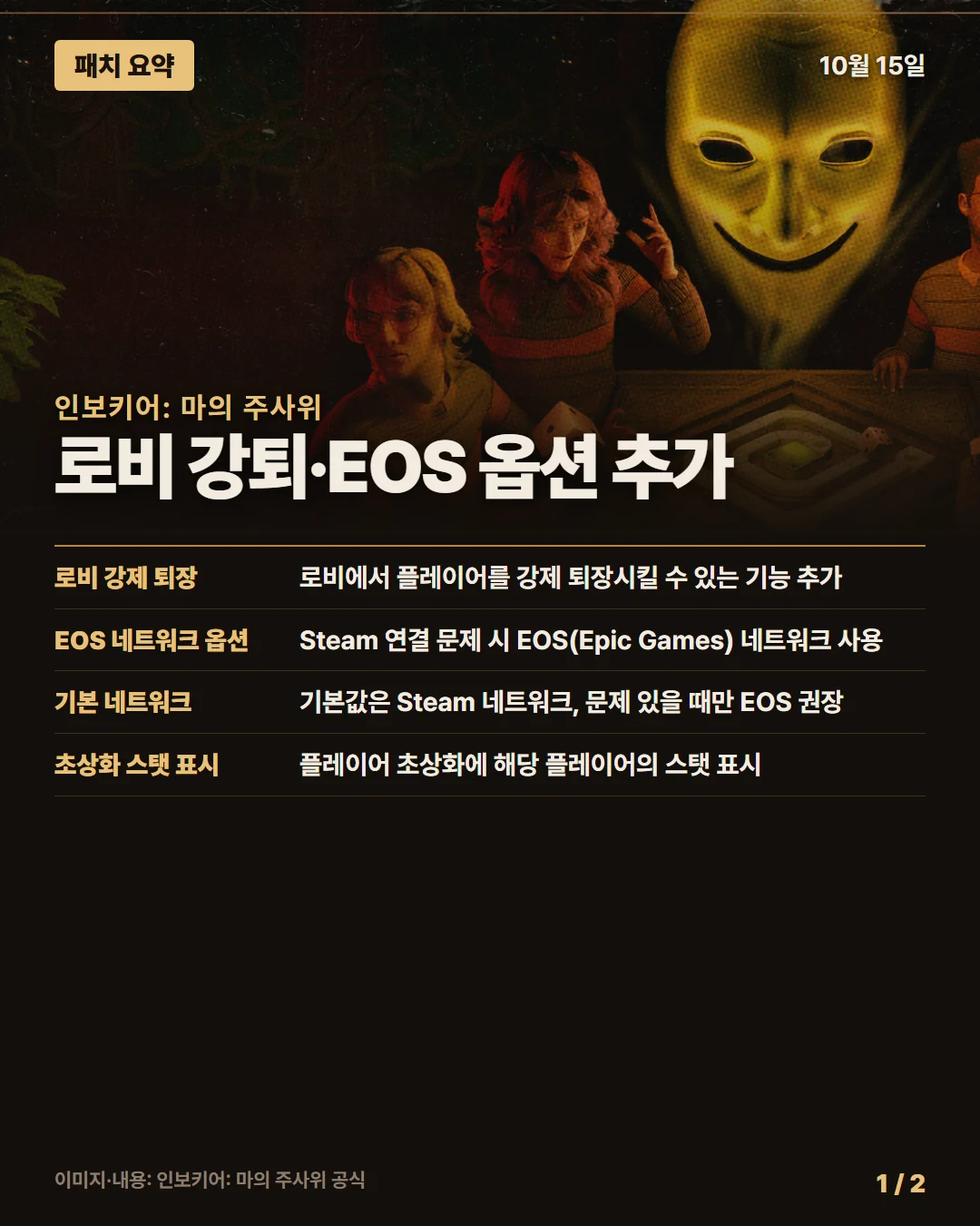 인보키어: 마의 주사위 패치 요약 1/2