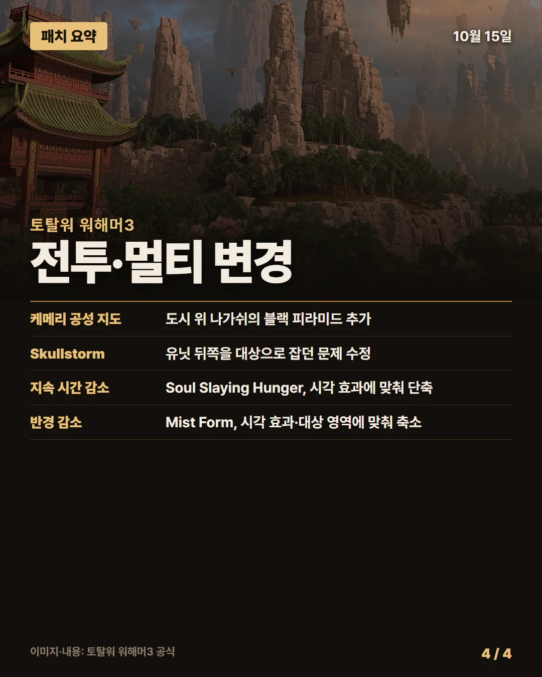 토탈워 워해머3 패치 요약 4/4
