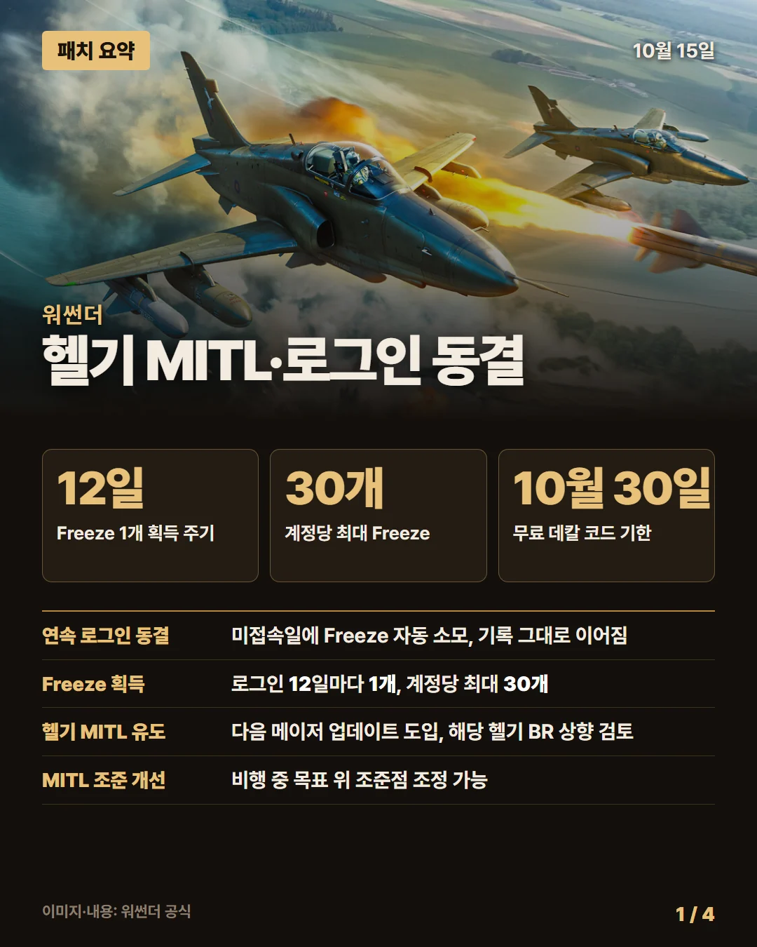 워썬더 패치 요약 1/4