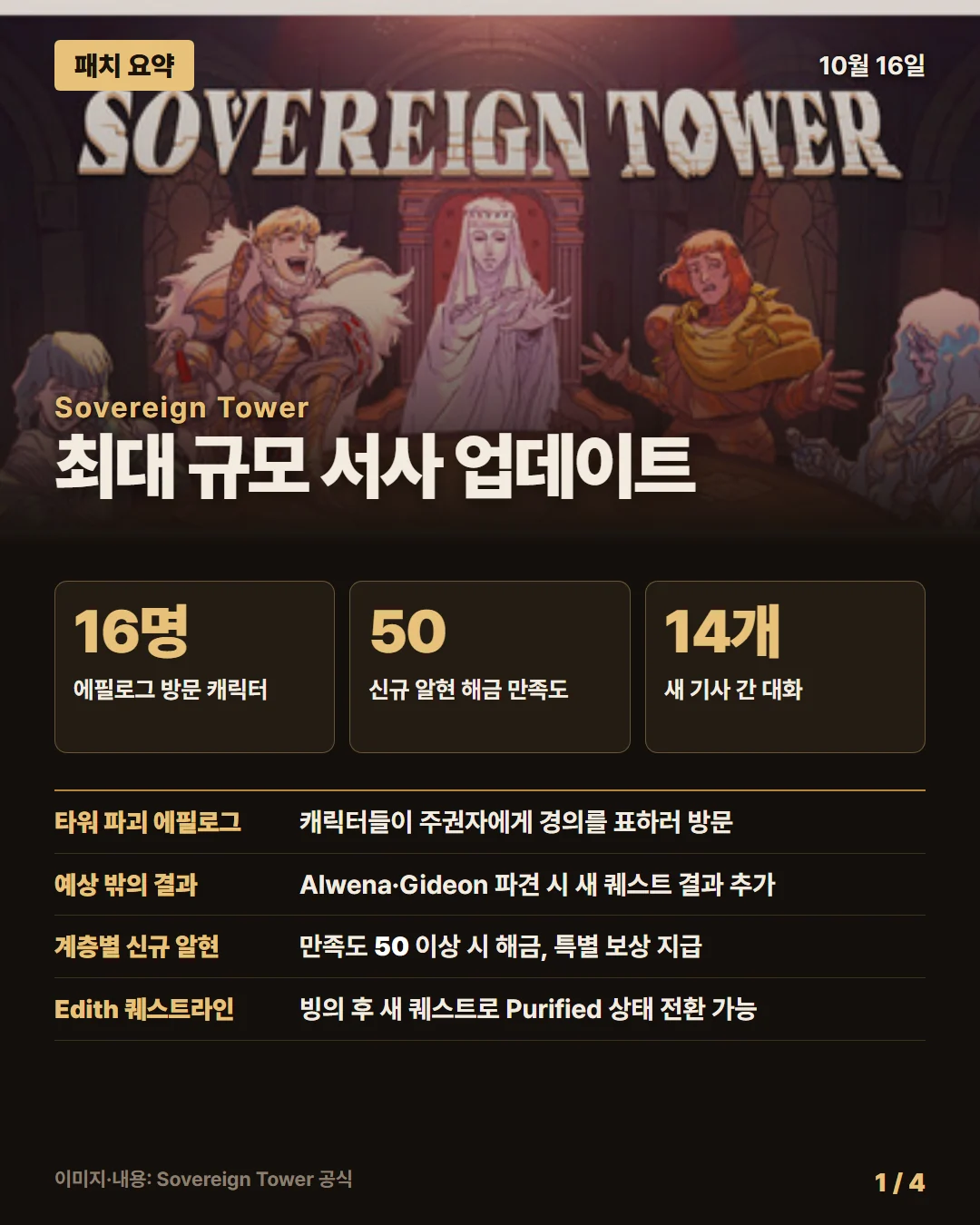 소버린 타워 패치 요약 1/4