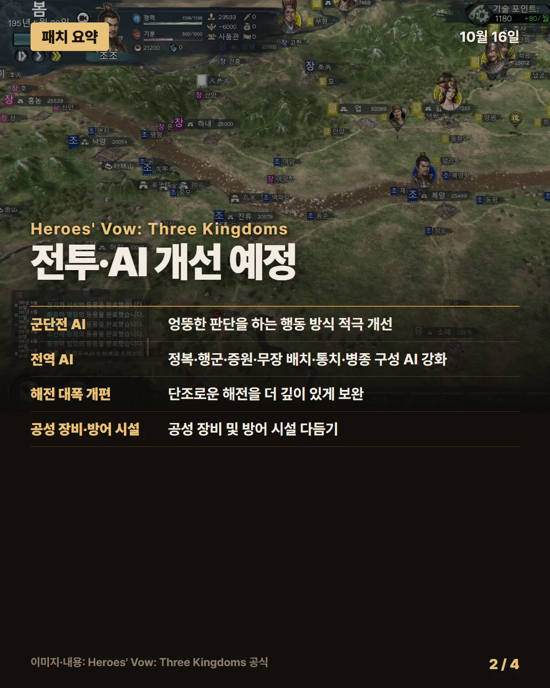 히어로즈 보우: 삼국 패치 요약 2/4
