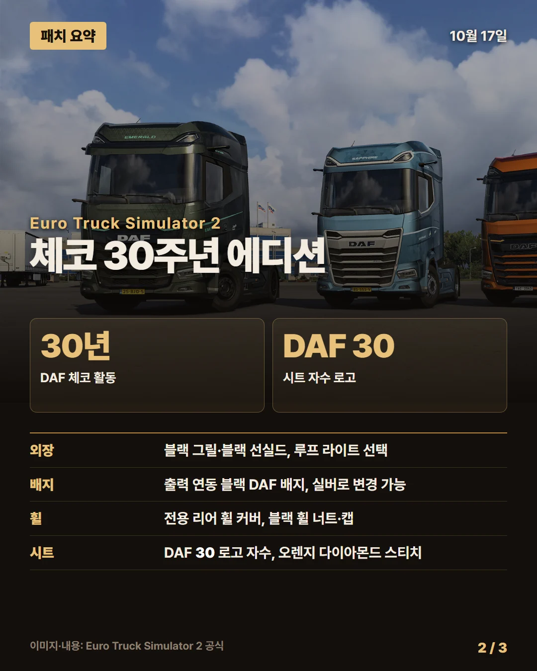 유로 트럭 시뮬레이터 2 패치 요약 2/3