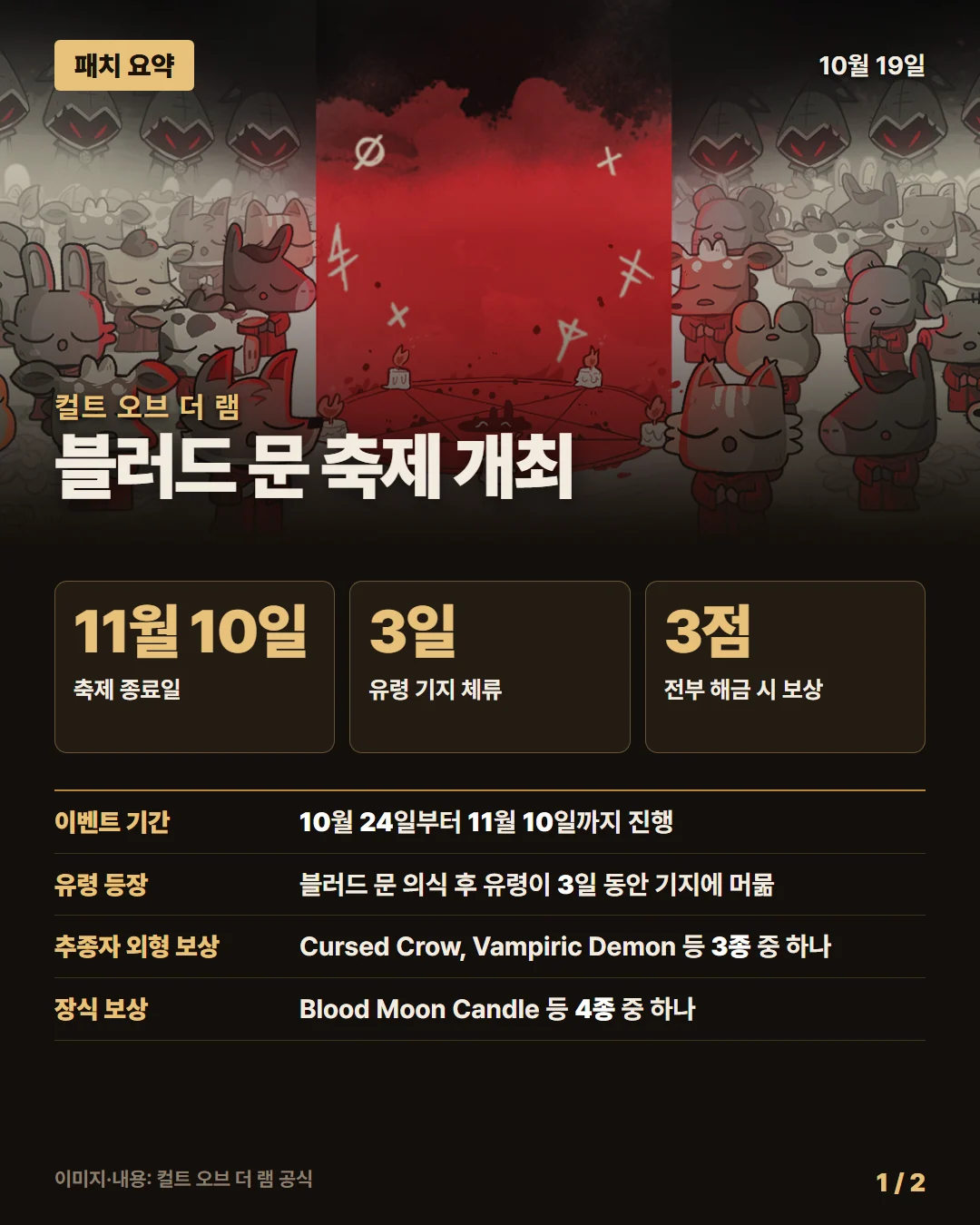 컬트 오브 더 램 패치 요약 1/2