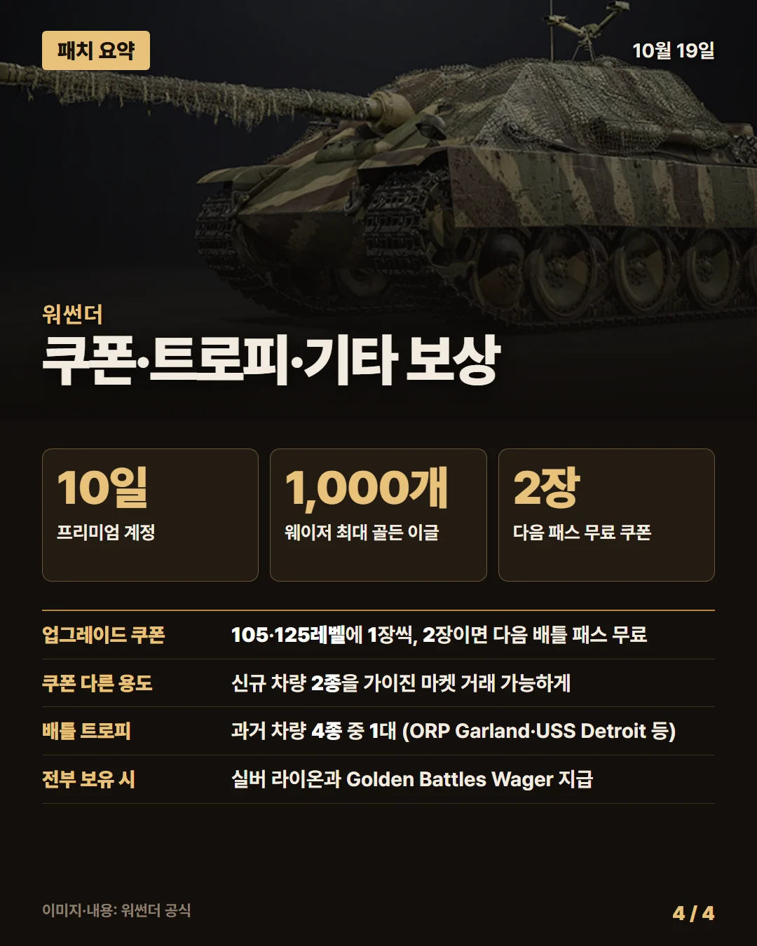 워썬더 패치 요약 4/4