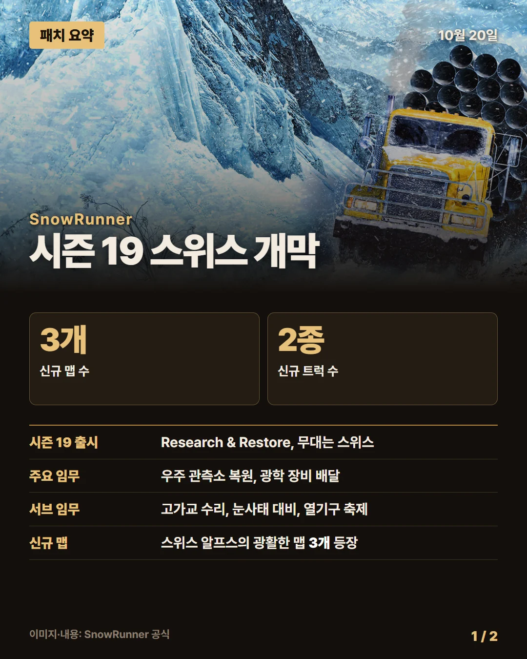 스노우러너 패치 요약 1/2
