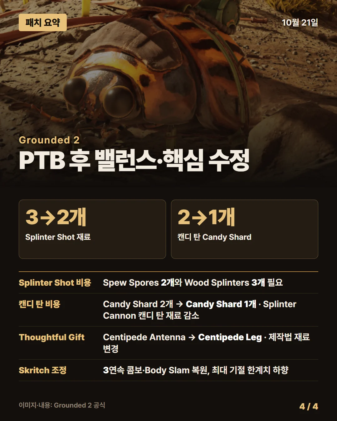 그라운디드 2 패치 요약 4/4