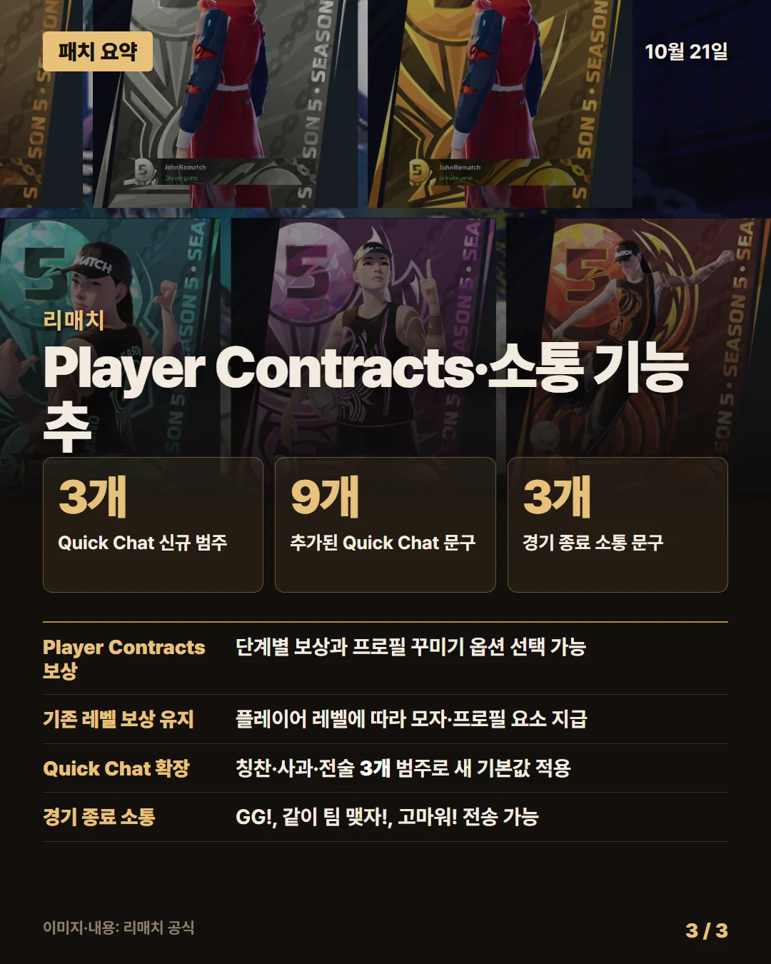리매치 패치 요약 3/3