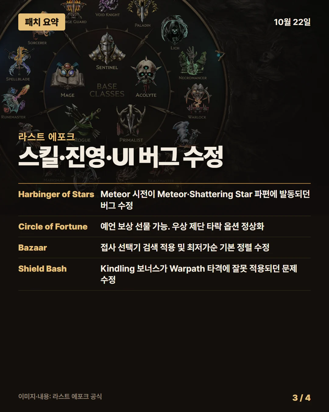 라스트 에포크 패치 요약 3/4