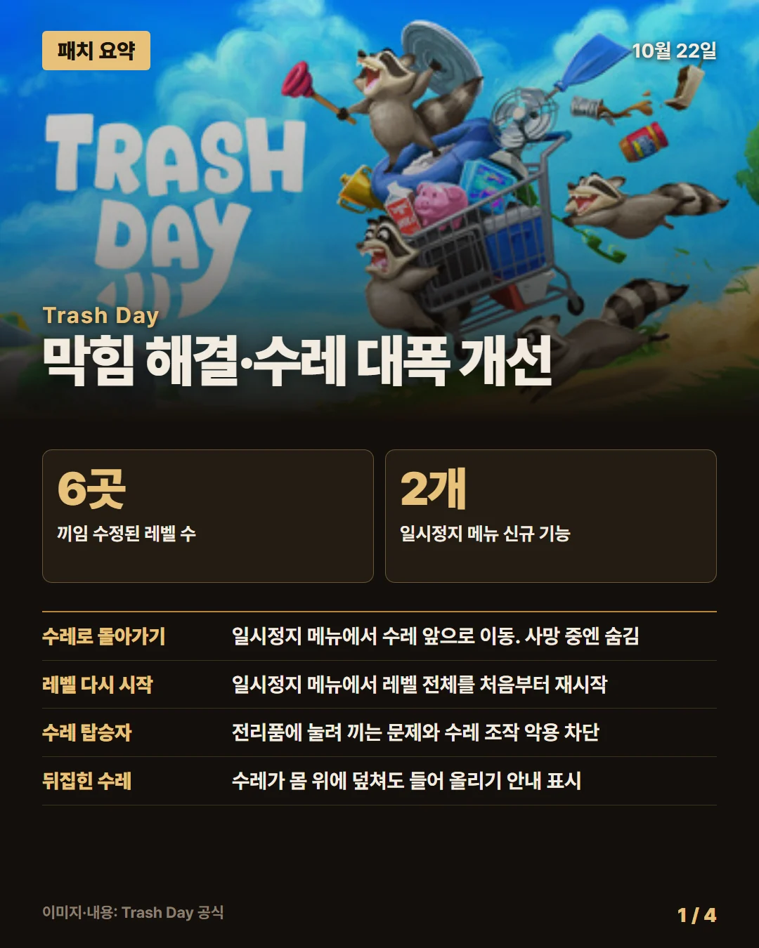 트래시 데이 패치 요약 1/4