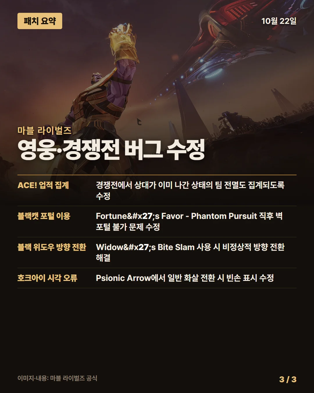 마블 라이벌즈 패치 요약 3/3