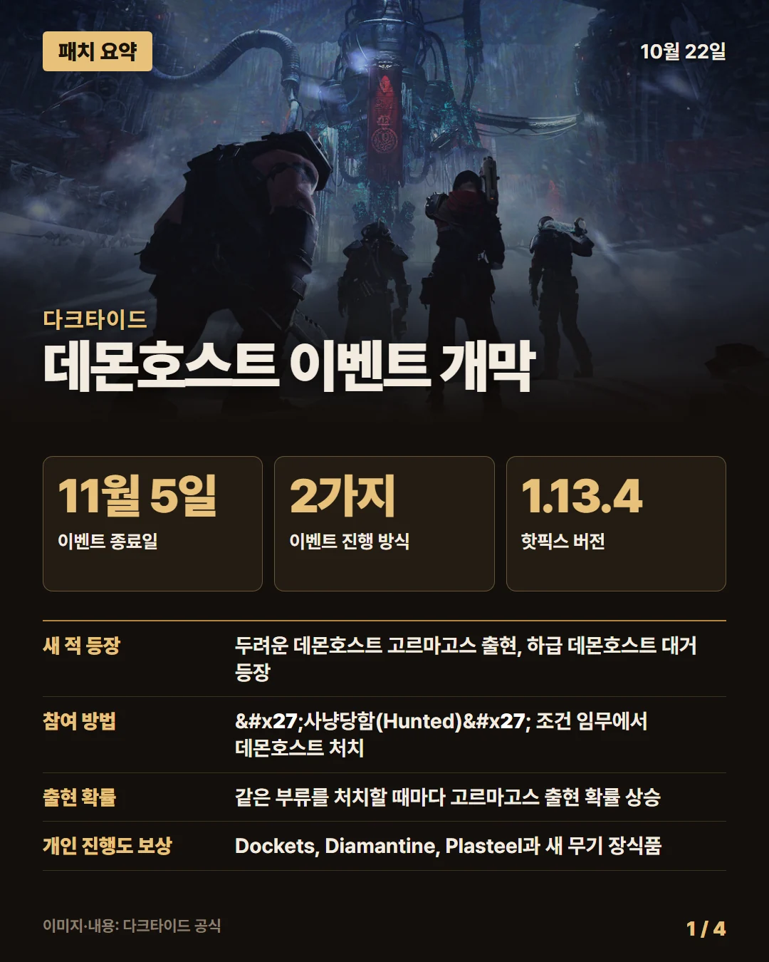 다크타이드 패치 요약 1/4