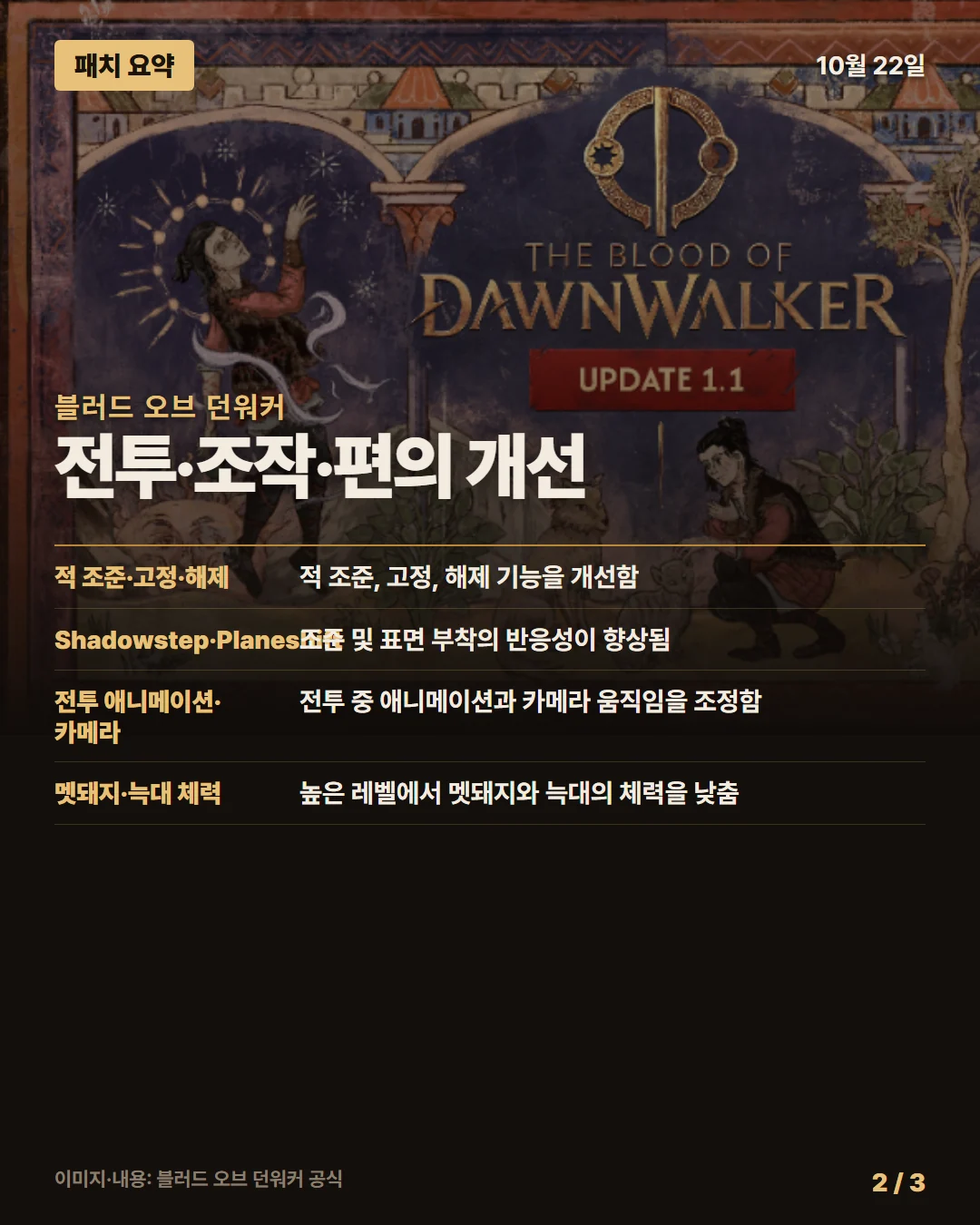 블러드 오브 던워커 패치 요약 2/3