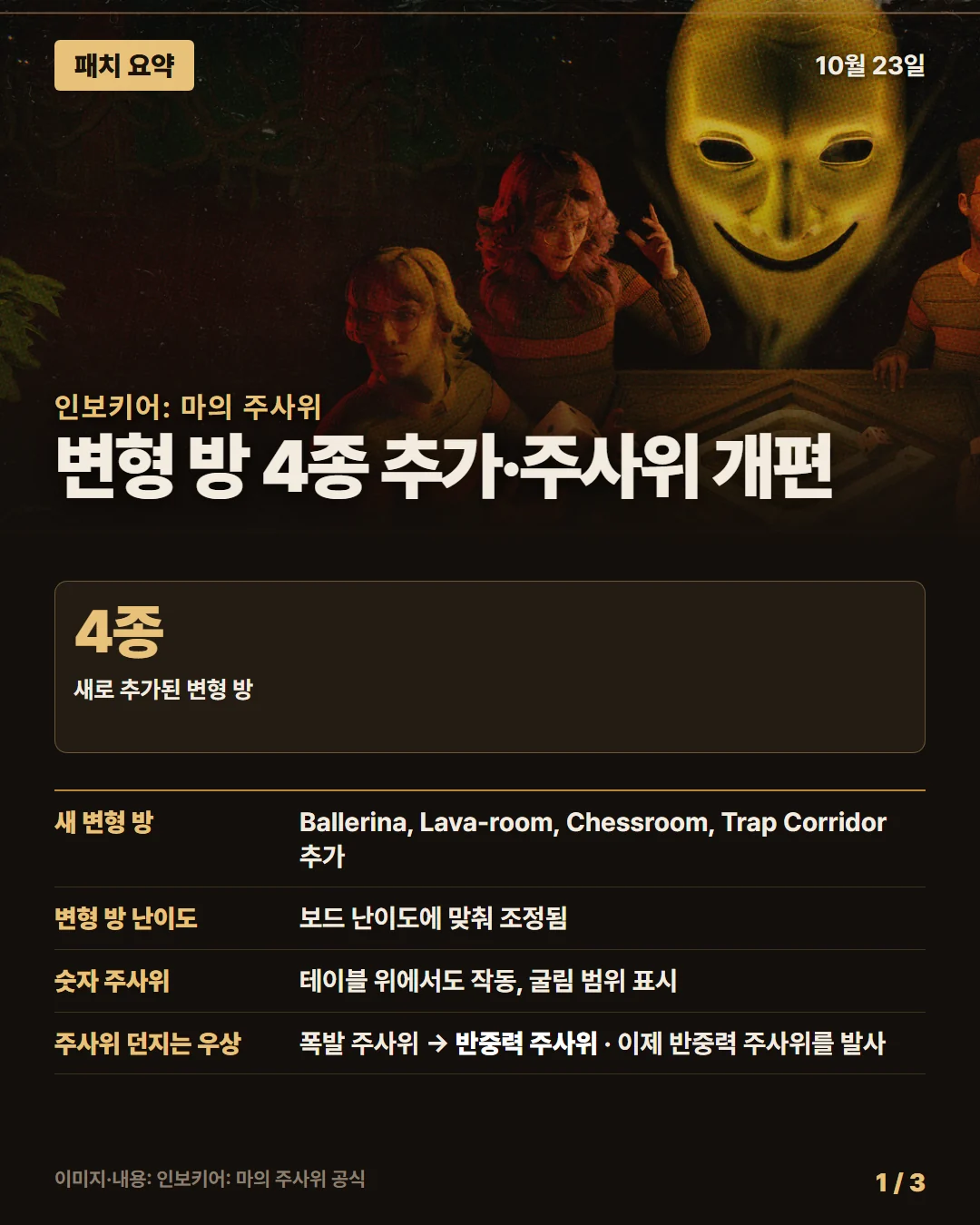 인보키어: 마의 주사위 패치 요약 1/3