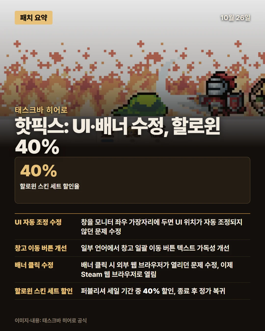 태스크바 히어로 패치 요약 1/1