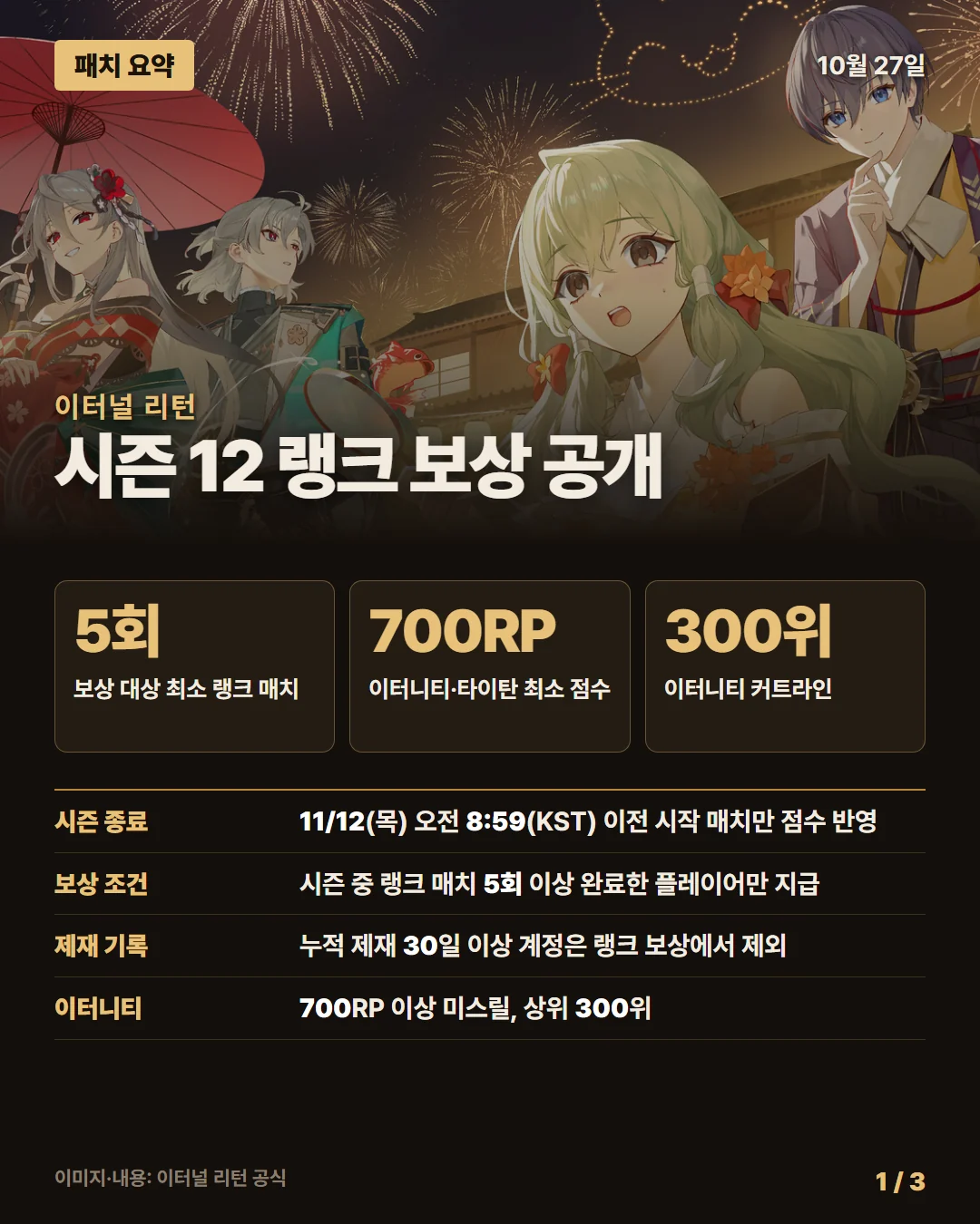 이터널 리턴 패치 요약 1/3