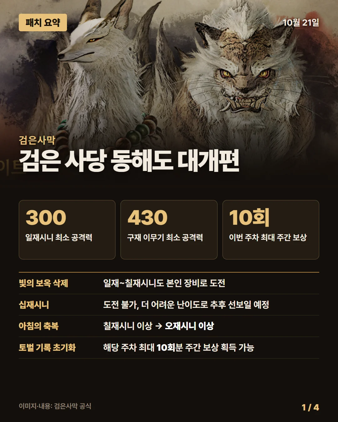 검은사막 패치 요약 1/4