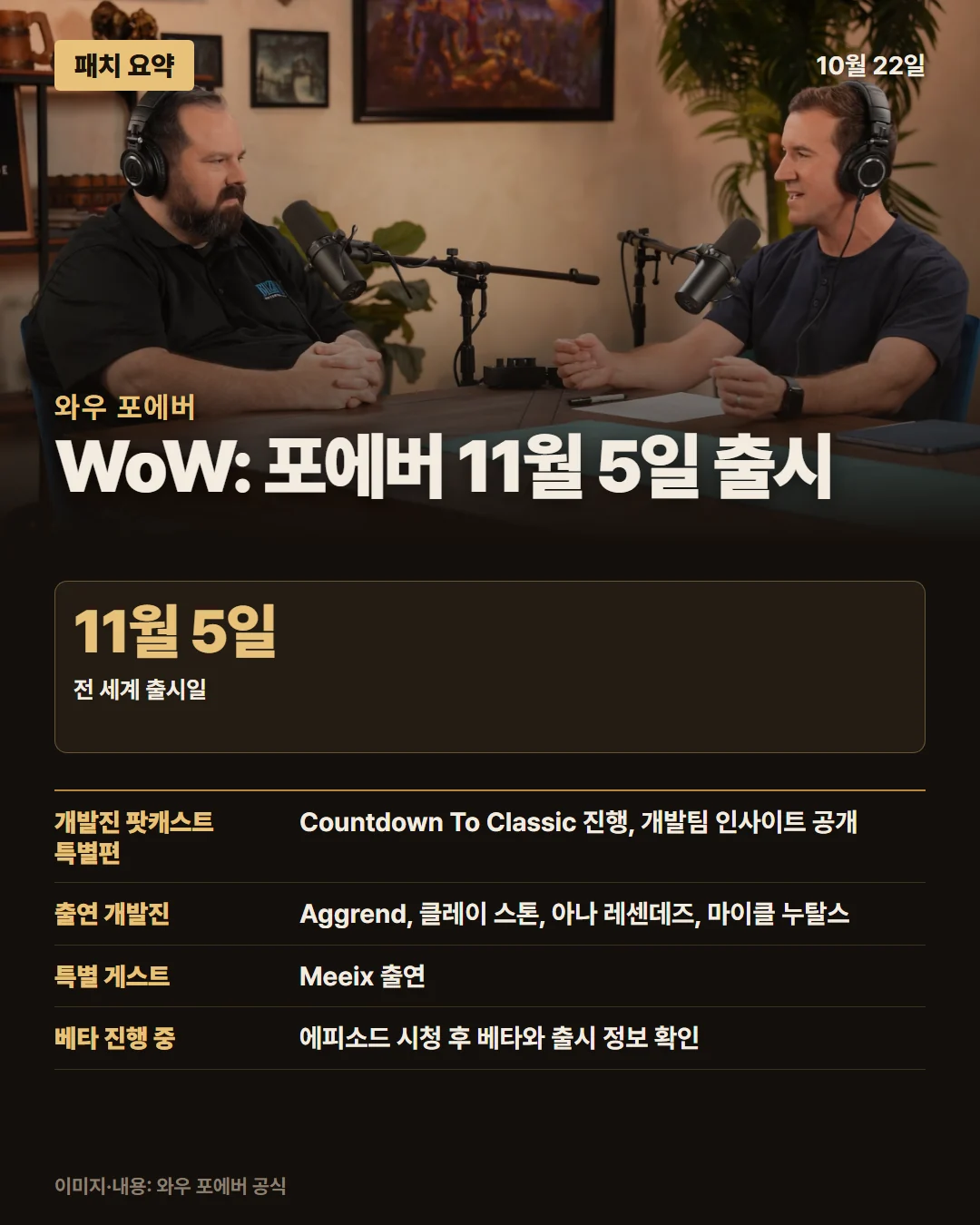 와우 포에버 패치 요약 1/1