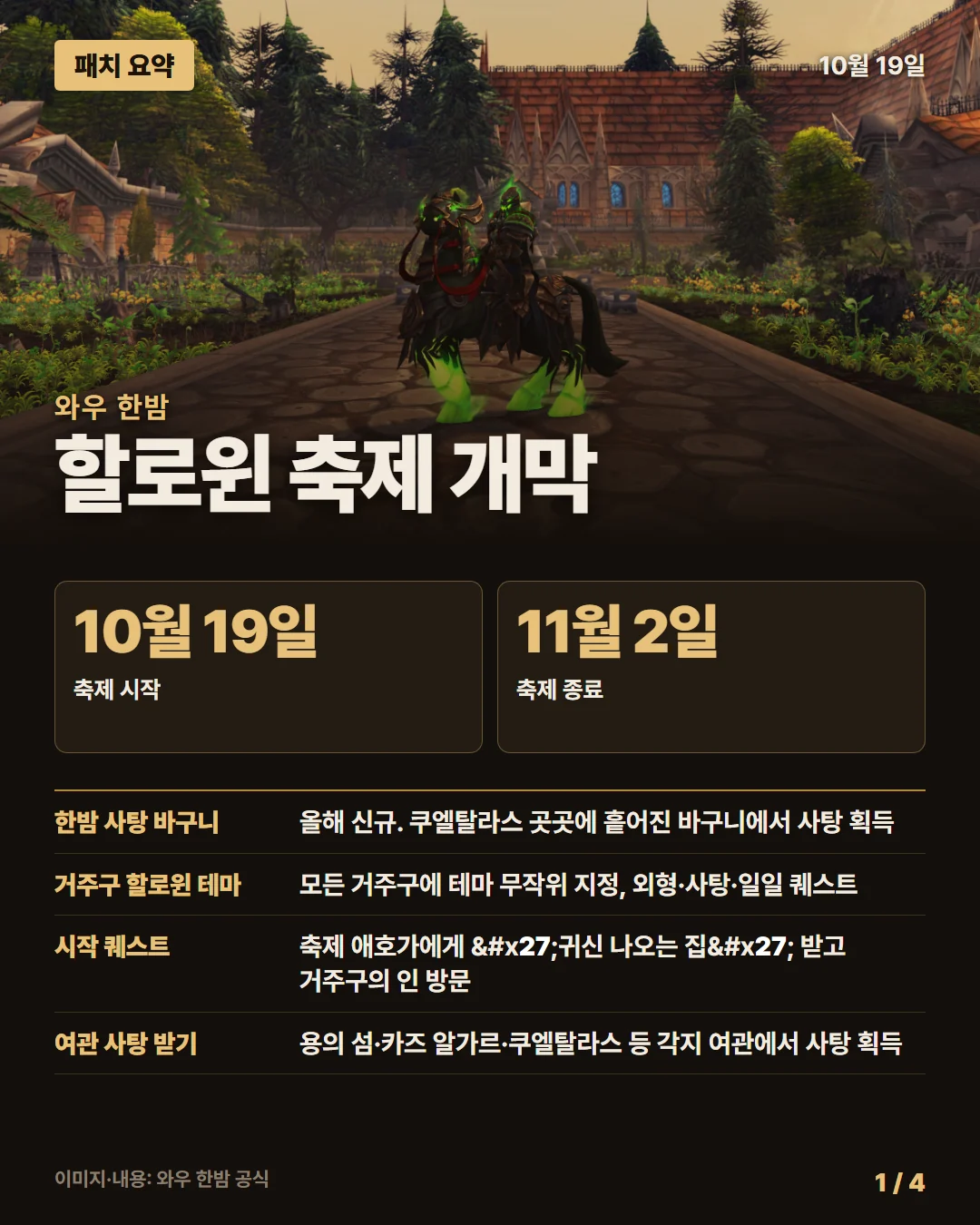 와우 한밤 패치 요약 1/4