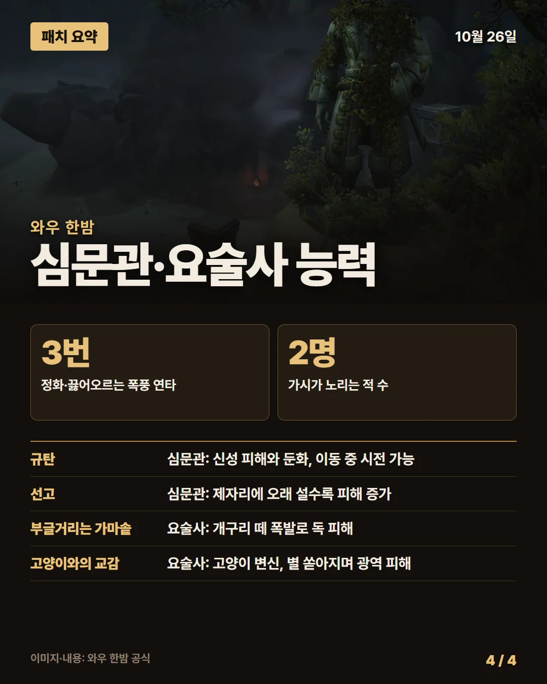 와우 한밤 패치 요약 4/4